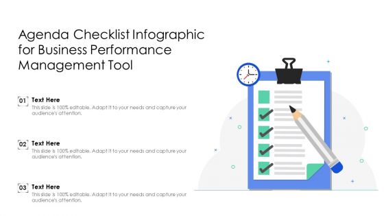 Agenda Checklist Infographic For Business Performance Management Tool Themes PDF