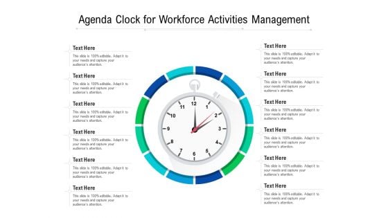 Agenda Clock For Workforce Activities Management Ppt PowerPoint Presentation Icon Background Images PDF