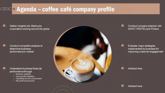 Agenda Coffee Cafe Company Profile Graphics PDF