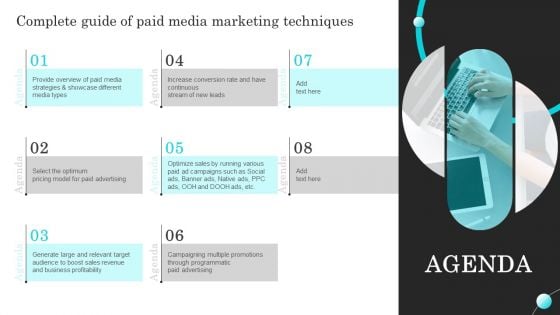 Agenda Complete Guide Of Paid Media Marketing Techniques Inspiration PDF