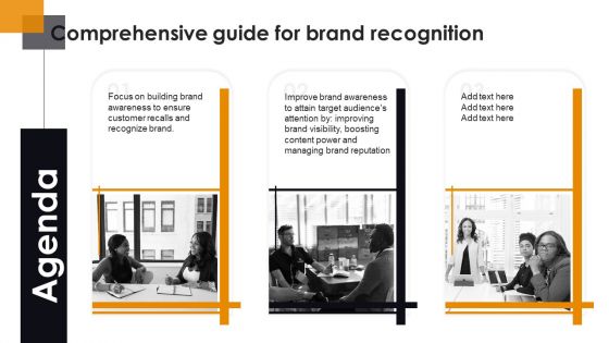 Agenda Comprehensive Guide For Brand Recognition Infographics PDF