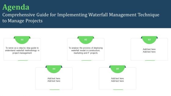 Agenda Comprehensive Guide For Implementing Waterfall Management Technique To Manage Projects Formats PDF Agenda Comprehensive Guide For Implementing Waterfall Management Technique To Manage Projects Formats PDF