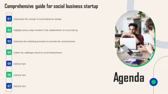 Agenda Comprehensive Guide For Social Business Startup Pictures PDF