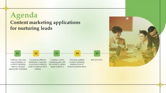Agenda Content Marketing Applications For Nurturing Leads Sample PDF Agenda Content Marketing Applications For Nurturing Leads Sample PDF