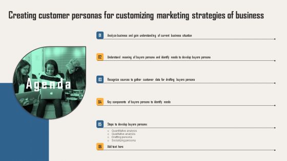 Agenda Creating Customer Personas For Customizing Marketing Strategies Of Business Mockup PDF