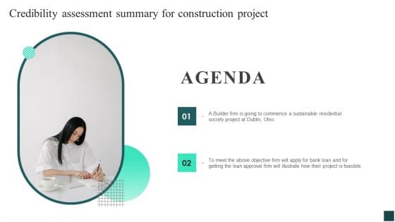 Agenda Credibility Assessment Summary For Construction Project Brochure PDF