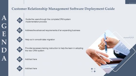 Agenda Customer Relationship Management Software Deployment Guide Rules PDF