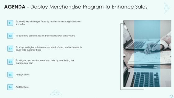 Agenda Deploy Merchandise Program To Enhance Sales Template PDF