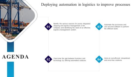 Agenda Deploying Automation In Logistics To Improve Processes Microsoft PDF