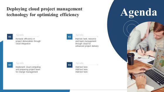 Agenda Deploying Cloud Project Management Technology For Optimizing Efficiency Download PDF