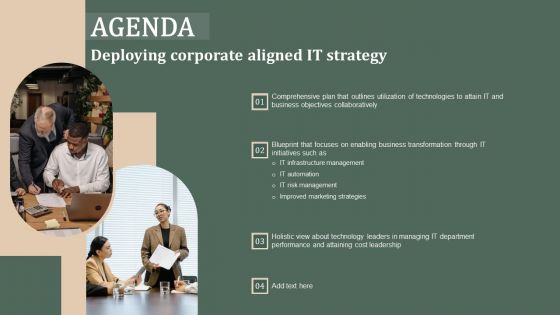 Agenda Deploying Corporate Aligned IT Strategy Introduction PDF