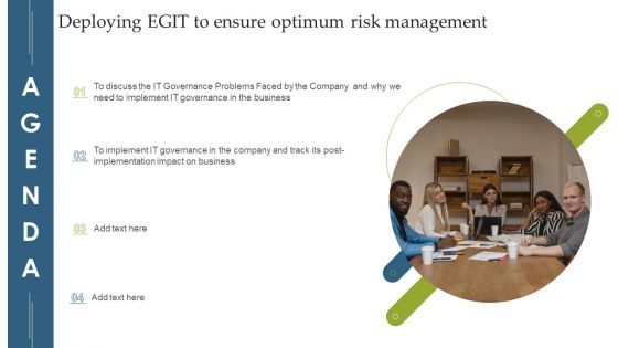 Agenda Deploying EGIT To Ensure Optimum Risk Management Slides PDF