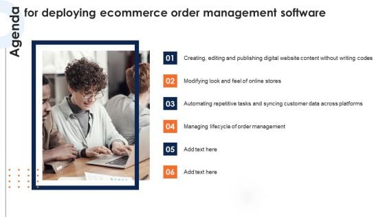 Agenda Deploying Ecommerce Order Management Software Introduction PDF