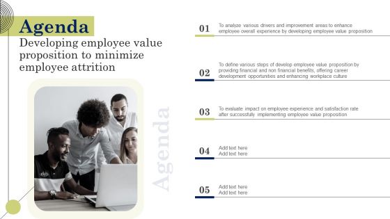 Agenda Developing Employee Value Proposition To Minimize Employee Attrition Mockup PDF