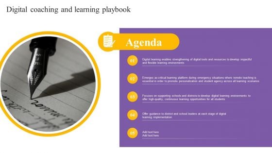 Agenda Digital Coaching And Learning Playbook Summary PDF