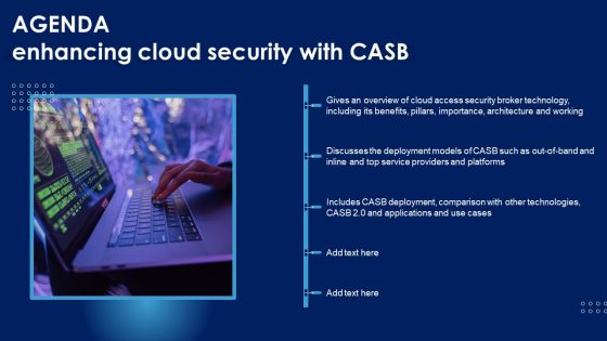Agenda Enhancing Cloud Security With CASB Ppt PowerPoint Presentation File Styles PDF