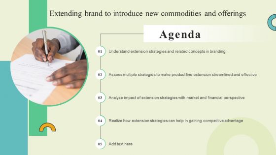 Agenda Extending Brand To Introduce New Commodities And Offerings Information PDF