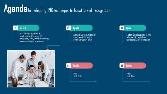 Agenda For Adopting IMC Technique To Boost Brand Recognition Infographics PDF