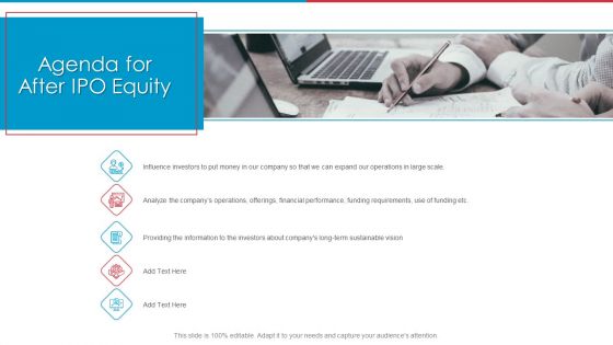 Agenda For After IPO Equity Ppt Gallery Deck PDF