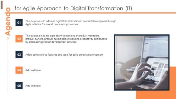 Agenda For Agile Approach To Digital Transformation IT Information PDF