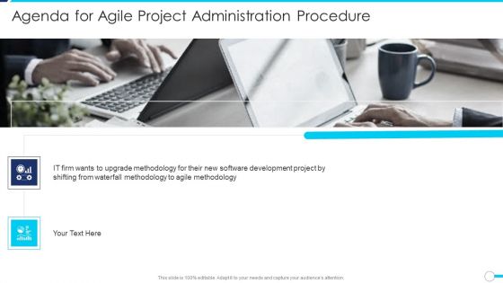 Agenda For Agile Project Administration Procedure Ppt Infographics Slide PDF