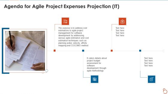 Agenda For Agile Project Expenses Projection IT Structure PDF