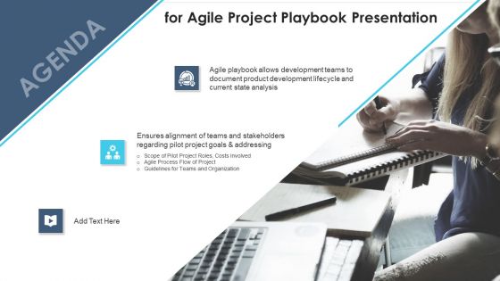 Agenda For Agile Project Playbook Presentation Diagrams PDF