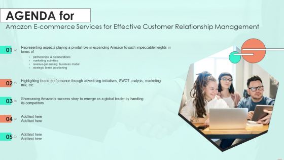 Agenda For Amazon E Commerce Services For Effective Customer Relationship Management Designs PDF