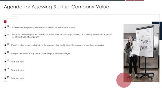 Agenda For Assessing Startup Company Value Professional PDF