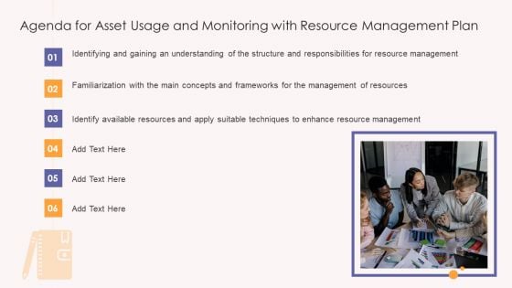 Agenda For Asset Usage And Monitoring With Resource Management Plan Rules PDF