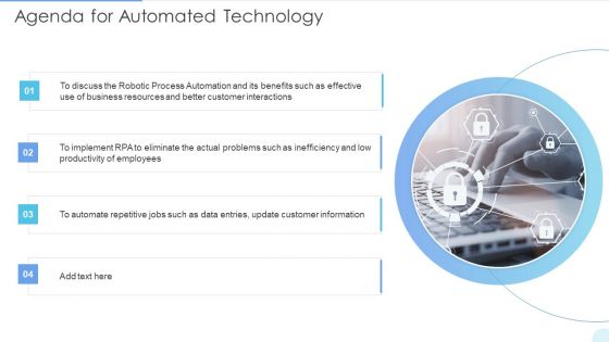 Agenda For Automated Technology Elements PDF