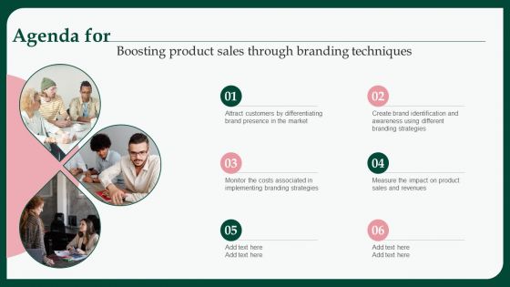 Agenda For Boosting Product Sales Through Branding Techniques Demonstration PDF