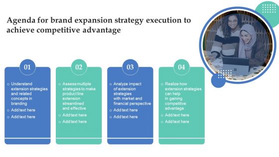 Agenda For Brand Expansion Strategy Execution To Achieve Competitive Advantage Structure PDF