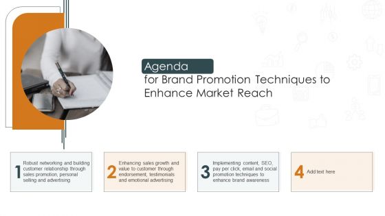 Agenda For Brand Promotion Techniques To Enhance Market Reach Rules PDF