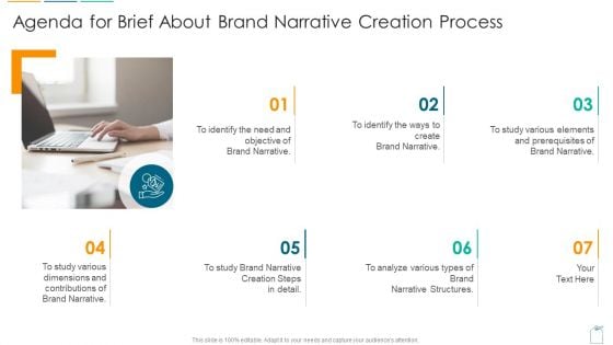 Agenda For Brief About Brand Narrative Creation Process Ppt File Inspiration Pdf