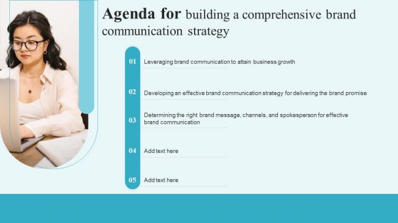 Agenda For Building A Comprehensive Brand Communication Strategy Formats PDF