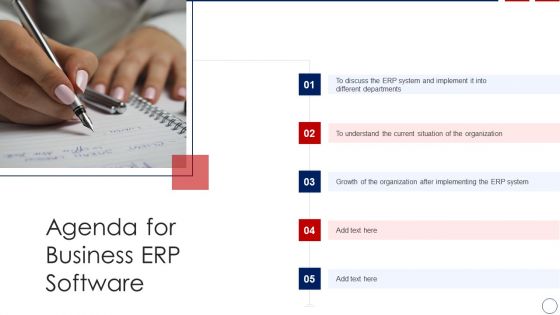 Agenda For Business ERP Software Sample PDF