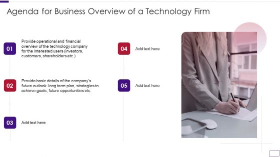 Agenda For Business Overview Of A Technology Firm Inspiration PDF Agenda For Business Overview Of A Technology Firm Inspiration PDF