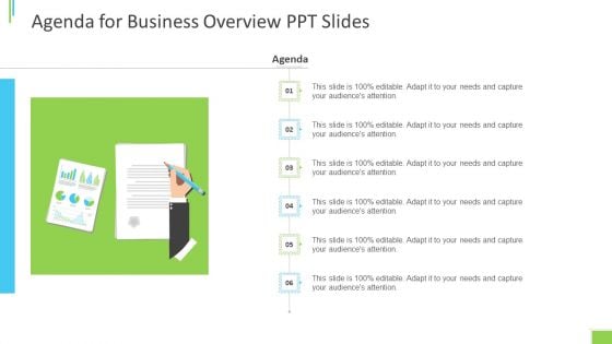 Agenda For Business Overview PPT Slides Ppt Professional Influencers PDF