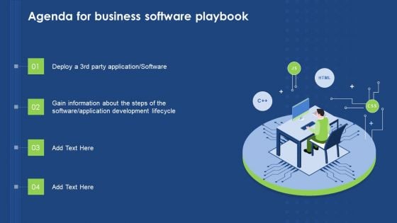 Agenda For Business Software Playbook Summary PDF