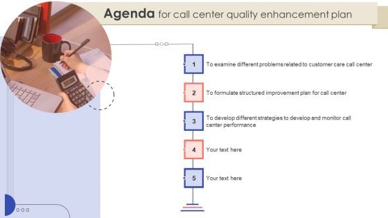 Agenda For Call Center Quality Enhancement Plan Portrait PDF