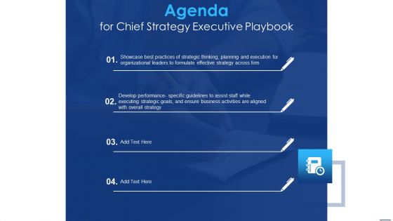 Agenda For Chief Strategy Executive Playbook Themes PDF