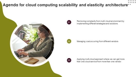 Agenda For Cloud Computing Scalability And Elasticity Architecture Demonstration PDF