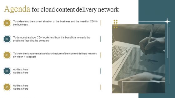 Agenda For Cloud Content Delivery Network Ppt PowerPoint Presentation File Layouts PDF