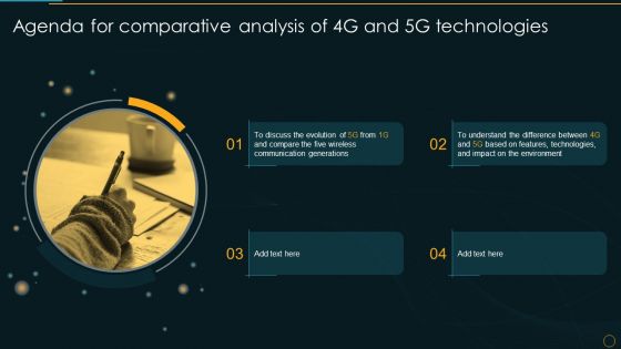 Agenda For Comparative Analysis Of 4G And 5G Technologies Template PDF