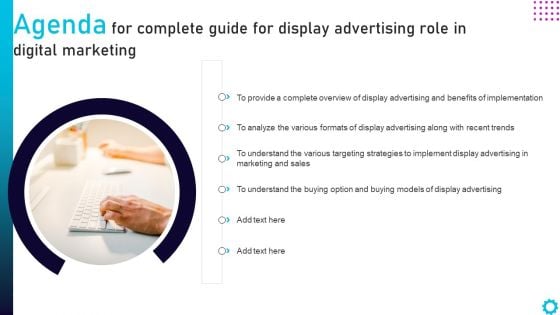 Agenda For Complete Guide For Display Advertising Role In Digital Marketing Graphics PDF