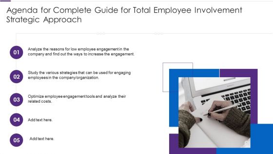 Agenda For Complete Guide For Total Employee Involvement Strategic Approach Clipart PDF