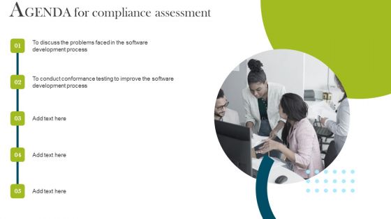 Agenda For Compliance Assessment Ppt Infographics Inspiration PDF