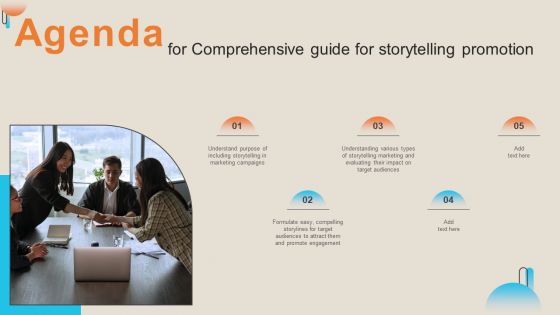 Agenda For Comprehensive Guide For Storytelling Promotion Summary PDF