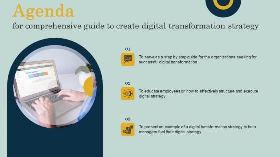 Agenda For Comprehensive Guide To Create Digital Transformation Strategy Ppt Outline Templates PDF